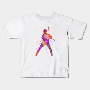 Baseball player in watercolor Kids T-Shirt